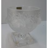 Large, Crystal Lalique of Paris glass bowl with original box, The bowl measures approx 25 in