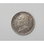LOUIS XVIII ROI DE FRANCE 1818 silver 1/4 franc Mintage - 1818 A 28,156