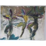 Large, Marius WOULFART (1905-1991) oil sketch "3 ballet dancers" signed, unframed, 50 x 65cm