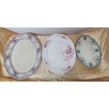 3 various antique meat plates (3)