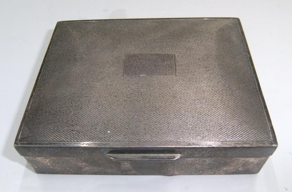 Vintage silver coated cigarette box, Gross weight 279 grams, measures 11 x 9 cm