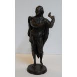Unmarked, mid 20thC well-cast bronze of William Shakespeare, The bronze is 35 cm tall and weighs 2.7