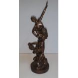 Unsigned, large 20thC bronze "The rape of Minerva", 48 cm high, 4.7 kilos