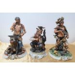 3 Nao Capodimonte ornate workmen figures (3), All appear in very good condition
