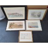 5 good quality Edwardian watercolours & drawings, all by differing artists, all framed (5)