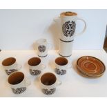 Arklow of Ireland, vintage mini "Tree of life" coffee set to include a coffee pot & 4 cups & saucers