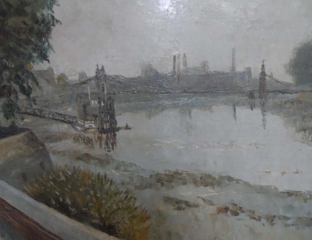James DRING (1905-1985) oil on canvas, "Thames at low tide", signed, framed, The oil measures 39 x