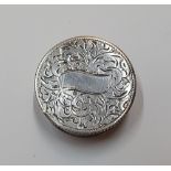 Charming engraved early 20thC Birmingham silver pill box
