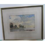 Roy PERRY (1935-1993) oil on board, "Lake scene, West Mercia" mounted and framed and glazed, The