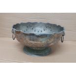 Large ornate Edwardian silver-plate fruit bowl, 38 cm in diameter