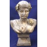 Vintage cast metal bust of Nero 46cm high
