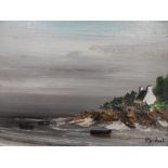 Georges GENDROT (French 1903-1996) 1982 oil "The house by the sea", signed and inscribed verso,