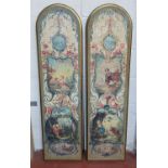 Fine pair of 20thC hanging wall panels in the 18thC French classical style decorated with