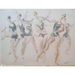 Large, Marius WOULFART (1905-1991) impressionist oil sketch "Ballet practice", 50 x 65 cm