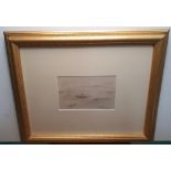 Lowry, bears signature, lake scene, pencil, framed and glazed, The drawing measures 10 x 16cm Please