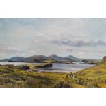 David L ROBERTS (1934-1997) oil on canvas, "Duirinish Peninsular, Isle of Skye", signed, labels