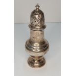 Antique silver sugar shaker, 15 cm high