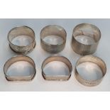 collection of 6 Birmingham silver napkin rings, all dated between 1913-1946 (6), 100 grams in total