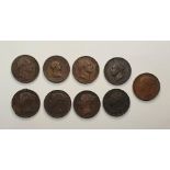 9 farthings (F to VF) 1806 to 1854 (9)