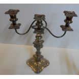 Fine quality, Edwardian silver-plated candle stick in classical 18thC style, Approx 37cm wide X 34