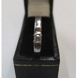 9ct white gold, diamond solitaire ring Approx 2.8 grams gross, size N