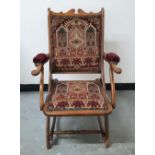 Victorian campaign chair, 87 x 58 x 62 cm