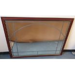 Superb, large wood framed mirror with lead beading, 102 x 132 cm