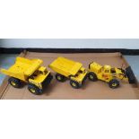 3 over-sized vintage Tonka toys, (diggers & trucks)