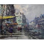 G D'Amico 1960s Italian impressionist impasto oil on canvas, "Venice canal-side scene", signed &