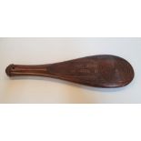 Maori Hand-Carved WAKA HOE (canoe paddle. Made from Native Timber), 39 cm long