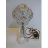 Stunning 1920s cut glass table lamp, 31 cm tall