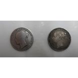 Queen Victoria, young head silver shillings (2)