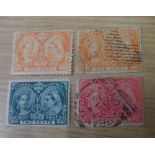 Canada 1897 QV 1c & 2C unused (SG121 & 122) together with 2 other used examples, 1 a/f (4)