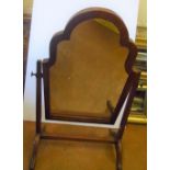 19thC free-standing swing mirror with wood surround, Approx 65 cm tall