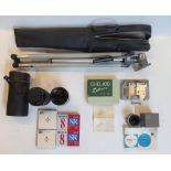 Vintage photographic equipment & accessories to include a Velron ME-2 Tripod & case, a boxed Chelico