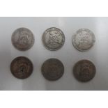 George V 1 shillings, differing years (6)