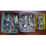 3 boxes of EPNS and other metal antique & 20thC cutlery (Qty)