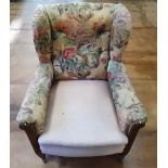 Antique well made fireside chair, c1920