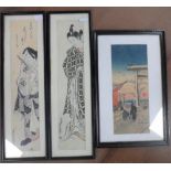 Three framed Japanese old prints (3)