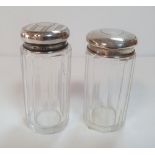 Two glass jars with silver lids (silver weight is 14 grams)