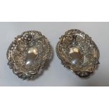 Pair of Birmingham 1901 silver pierced bon bon dishes, total combined weight 45.4 grams