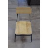Four good quality stackable wood & metal framed chairs(4)
