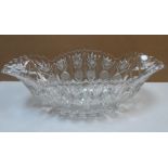 Large Victorian cut glass oval fruit bowl (52cm in length), Good condition