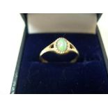 9ct yellow gold & opal ring Approx 0.9 grams gross, size K