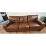 De Coro 3 seater, brown leather sofa, 226 cm long