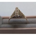 Unusual 14ct rose gold ring in triangular raised form approx 1.6 grams, size P