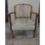 Edwardian rattan backed bedroom chair