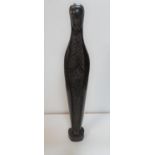Stylised African hardwood figure of a lady together with another smaller example (2), The figures