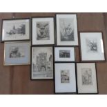 Collection of nine pencil signed etchings & engravings, all by differing artists, all framed (9)
