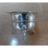 Birmingham silver salt & 2 silver napkin rings, Combined weight approx 66 grams